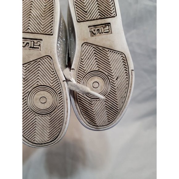 Fila Vulc 13 Silver Glitter Blast Hi-Top Sneakers Size 11 - Picture 7 of 9